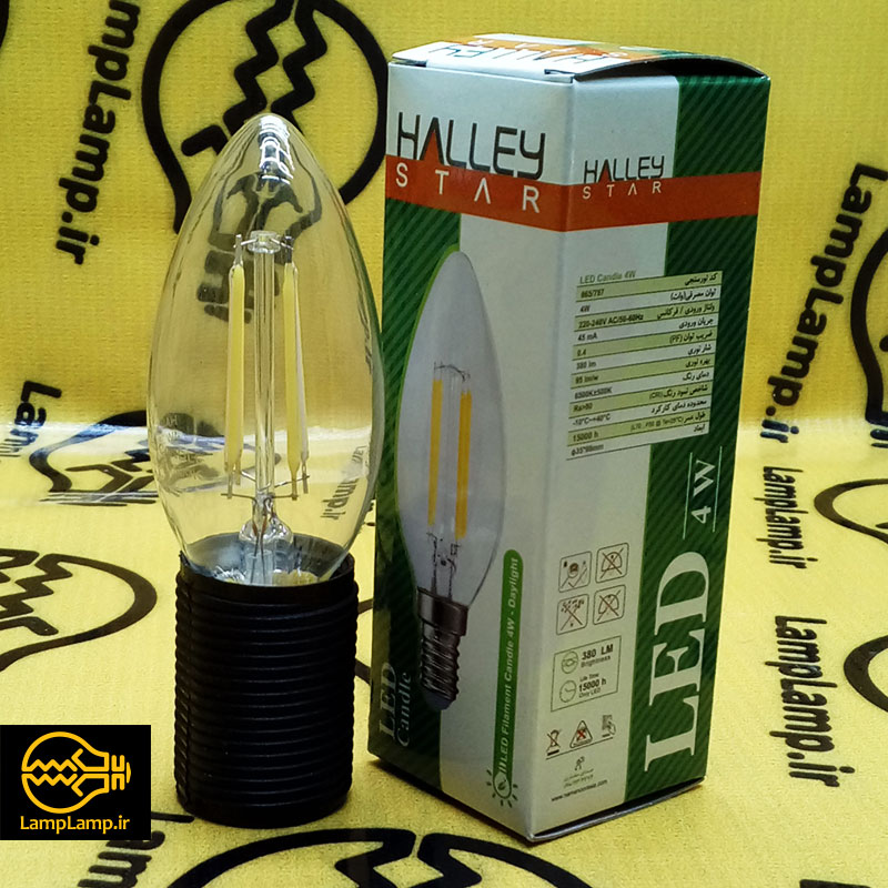 لامپ ال ای دی شمعی E14 فیلامنتی ۴ وات برند هالی استار