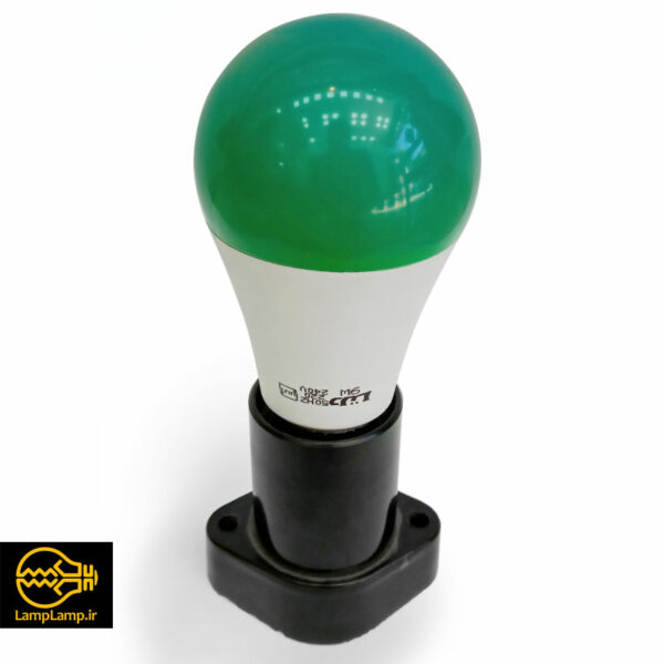 لامپ ال ای دی رنگی سبز 10 وات حبابی پایه e27 دلتا