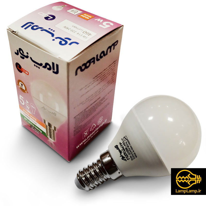 لامپ ال ای دی حبابی تخم مرغی ۵ وات پایه E14 نور