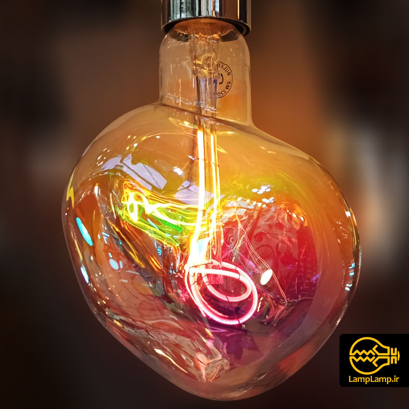 لامپ تزئینی ادیسونی با حباب هفت رنگ شفاف