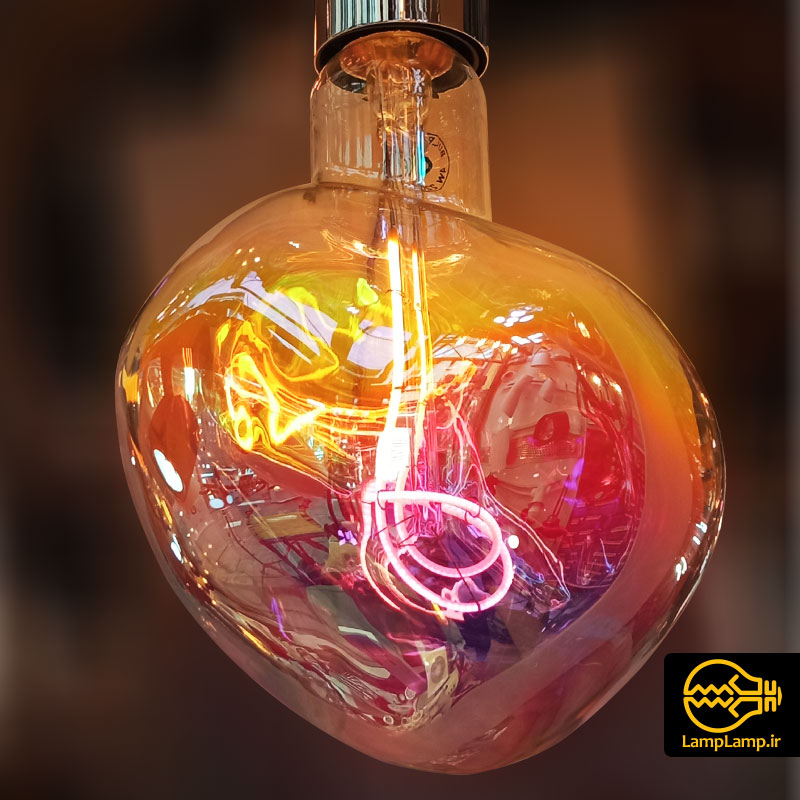 لامپ تزئینی ادیسونی با حباب هفت رنگ شفاف