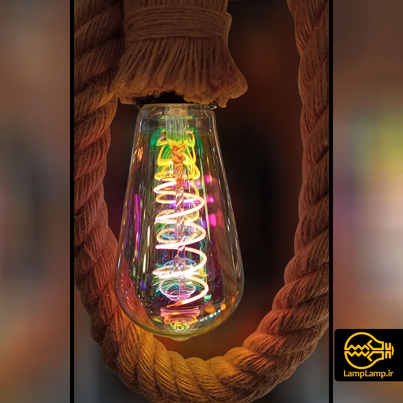 لامپ ادیسونی هفت رنگ 8 وات حباب خمره ای