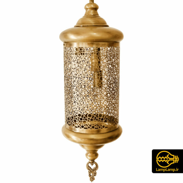 لوستر طرح مراکشی بدنه فلزی طلایی رنگ