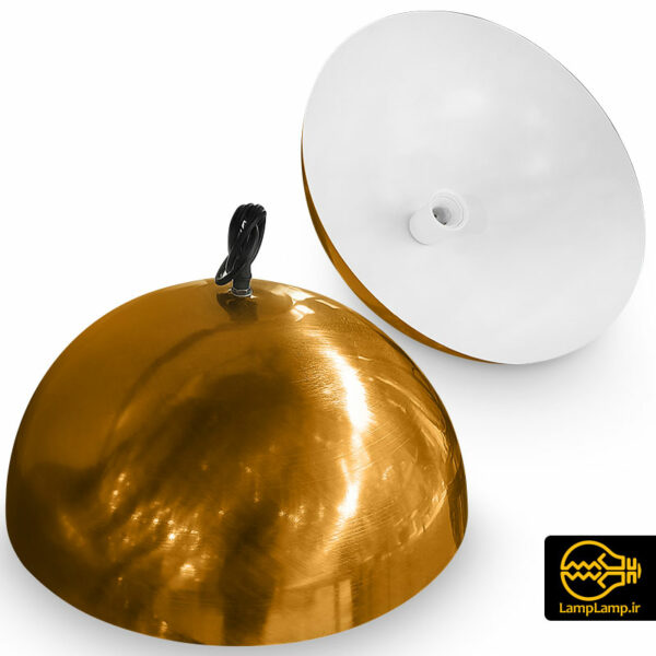 کاسه چراغ آویز طلایی آلومینیومی قطر 40 سانتیمتر