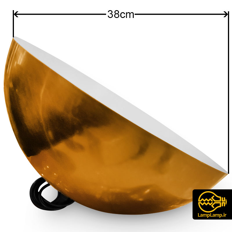 کاسه چراغ آویز طلایی آلومینیومی قطر 40 سانتیمتر