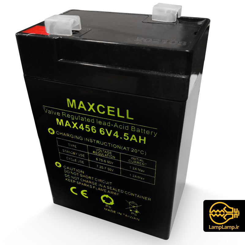 باتری سیلد اسید 6 ولت 4.5 آمپر ساعت max456 مکسل