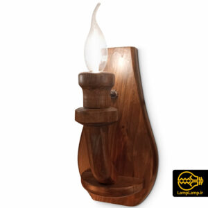 چراغ دیوارکوب چوبی پایه E14 تک شعله
