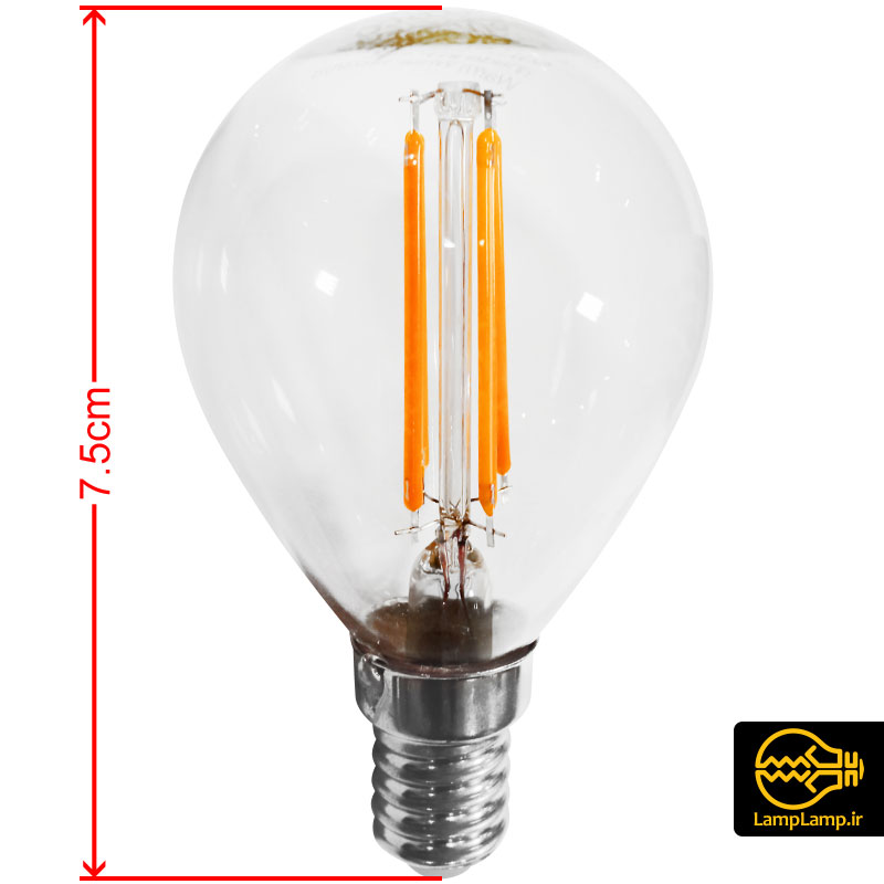 لامپ حبابی فیلامنتی 4.5 وات E14 نور لامپ