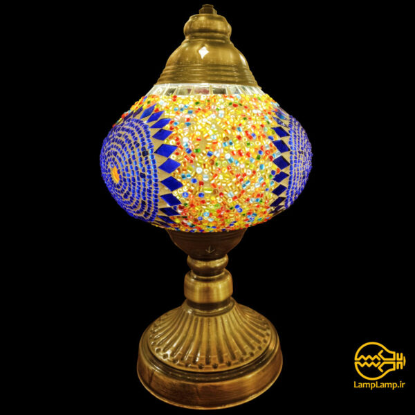 آباژور رومیزی مراکشی با حباب کوچک شیشه ای