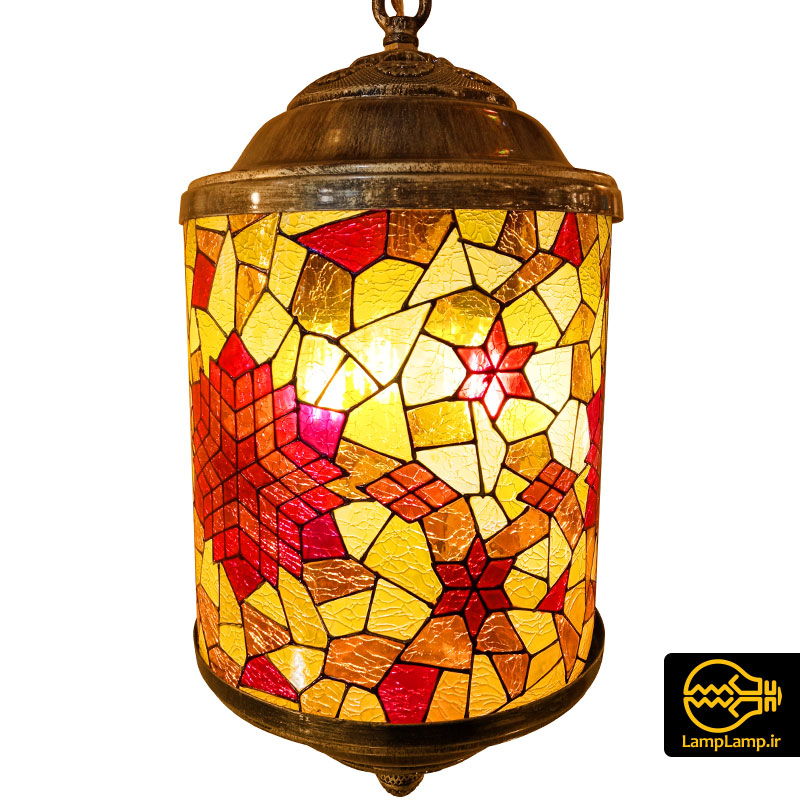 چراغ آویز مراکشی فانوسی شیشه ای