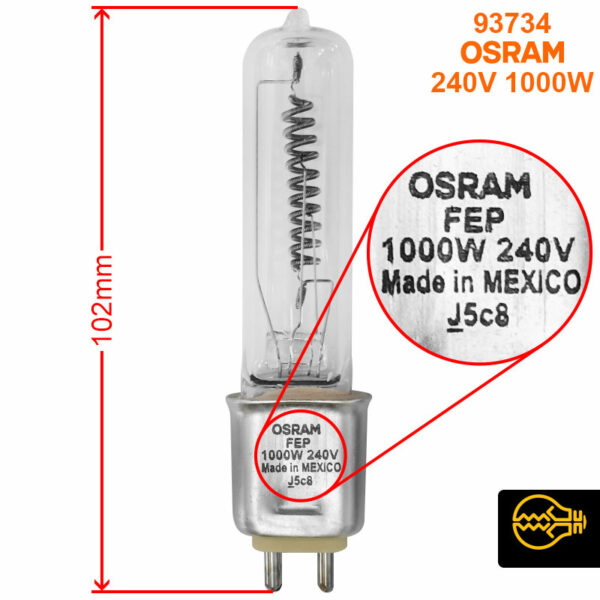 لامپ هالوژن 1000 وات G9.5 کد 93734 اسرام