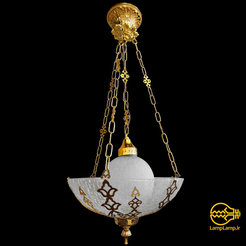 چراغ آویز شیشه ای مدل کاسه و گوی