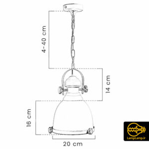 چراغ آویز کافه ای کاسه ای DG616 کریستال کپ