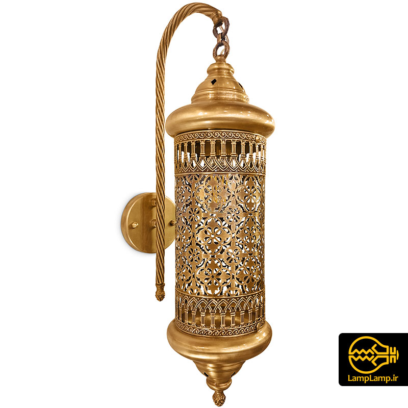 چراغ دیواری مراکشی استوانه ای مدل گل نقش