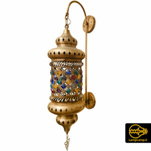 چراغ دیواری مراکشی استوانه ای نگین دار مدل آمبرا
