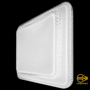 چراغ سقفی دو طبقه کریستالی مربع 50 وات روکار